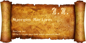 Nyerges Mariann névjegykártya